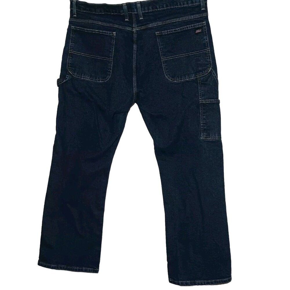 Dickies Carpenter Jeans Men 40x30 Dark Wash Blue Denim Pants Workwear EUC